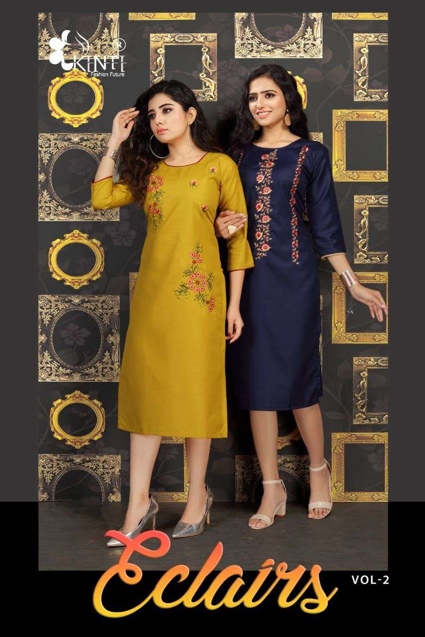 ECLAIRS VOL-2 BY KINTI 101 TO 110 SERIES DESIGNER COTTON KURTIS