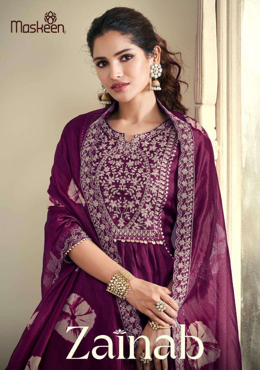 MASKEEN ZAINAB BY MAISHA 11111-A TO 11111-D SERIES PURE SILK DRESSES