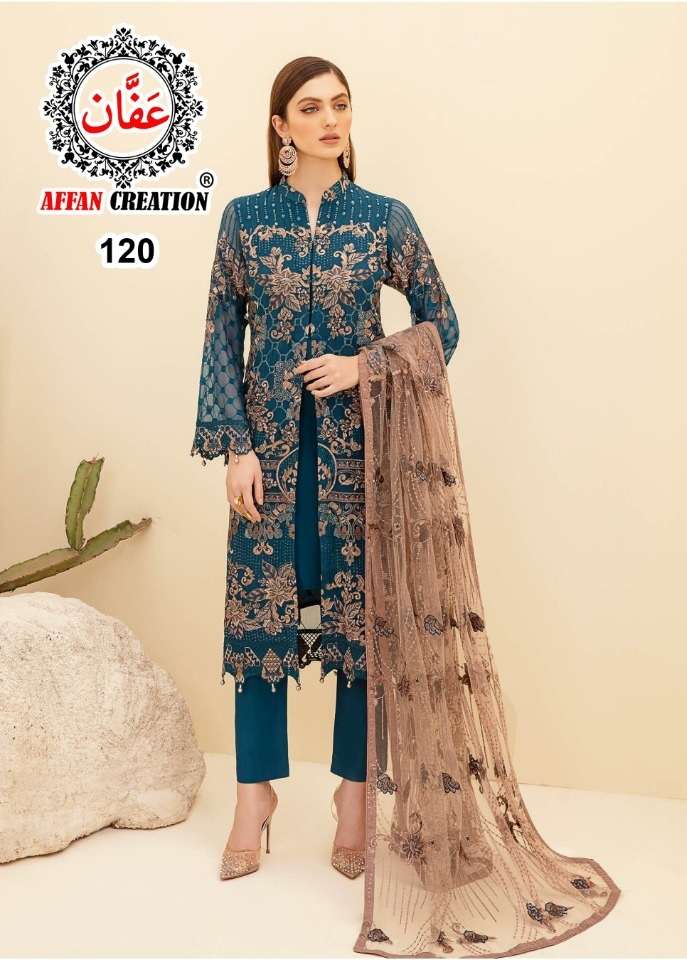 AFFAN 120 COLOURS BY AFFAN CREATION FAUX GEORGETTE PAKISTANI DRESSES