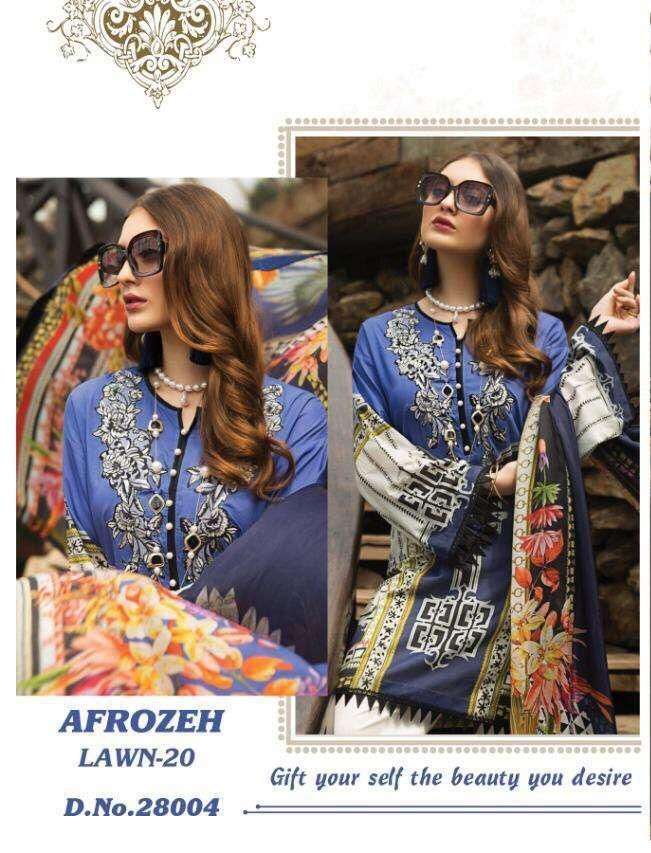 AFROZEH LAWN VOL-20 BY KILRUBA 28001 TO 28008 SERIES LUXURY LAWN DRESSES