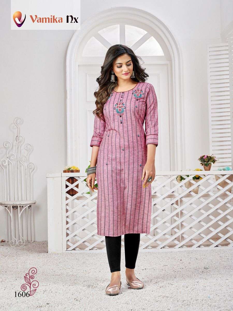 ALEXA BY VAMIKA NX 1601 TO 1606 SERIES DESIGNER COTTON KURTIS