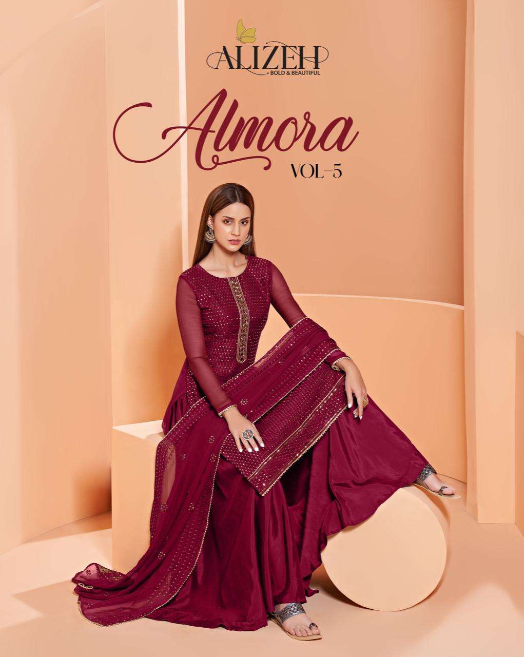 ALMORA VOL-5 BY ALIZEH 4024 TO 4027 SERIES ALIZEH GEORGETTE DRESSES