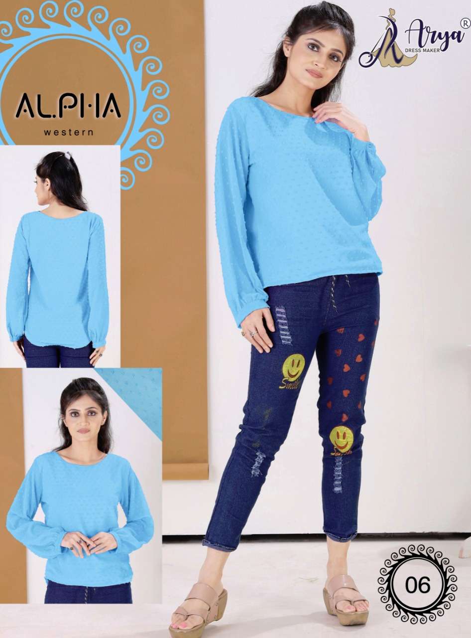 ALPHA BY ARYA DRESS MAKER 01 TO 06 SERIES DESIGNER TOPS