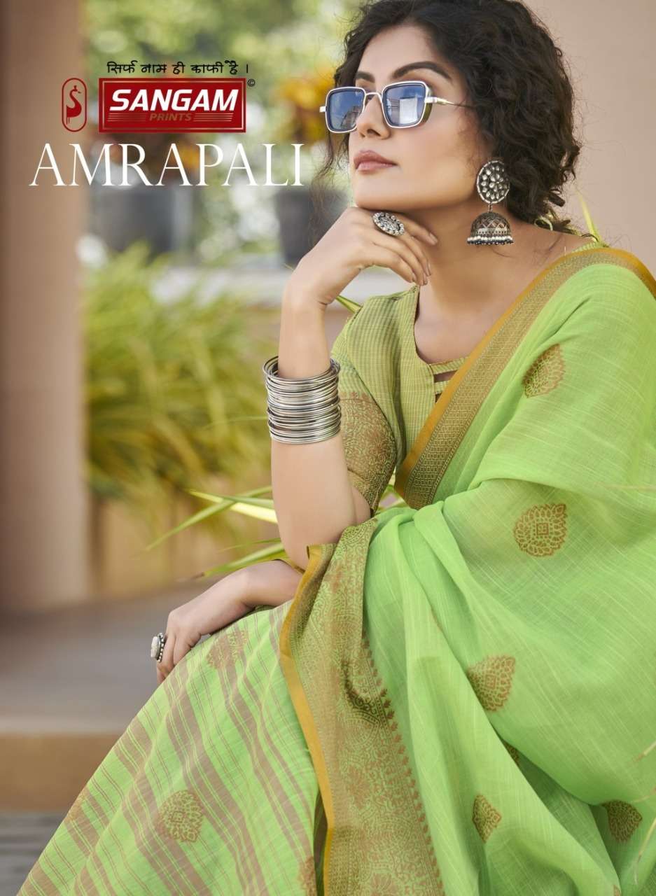 AMRAPALI BY SANGAM PRINTS 21001 TO 21006 SERIES COTTON SAREES