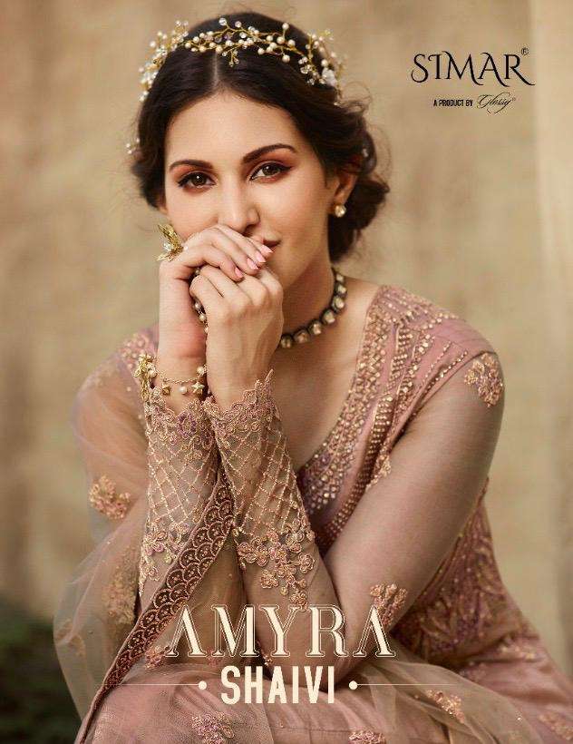 AMYRA SHAIVI BY SIMAR 15030 TO 15036 SERIES NET EMBROIDERED DRESSES