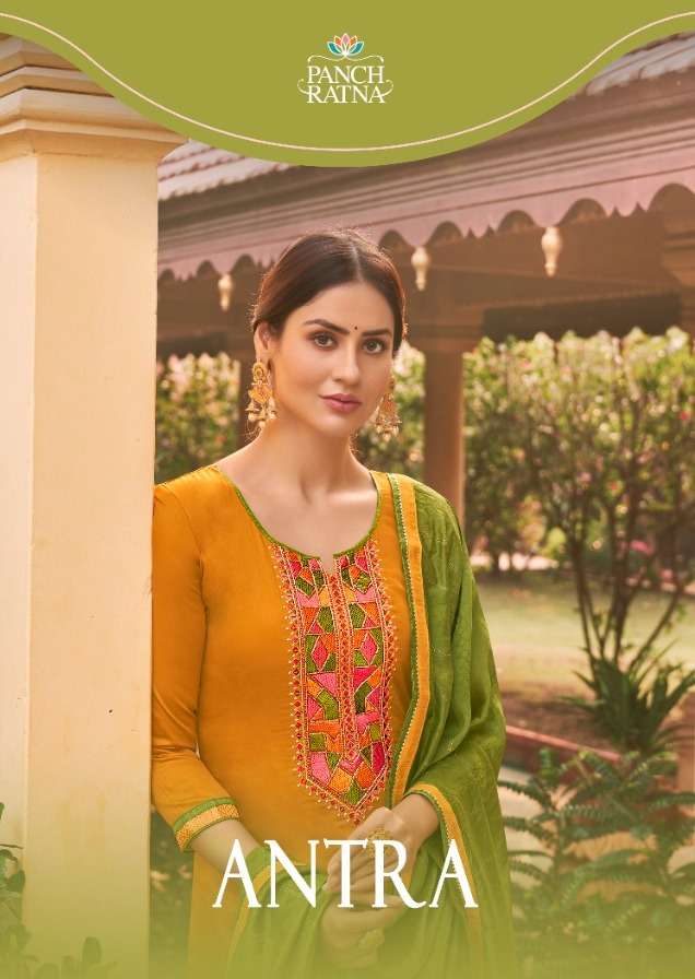 ANTRA BY PANCH RATNA 11641 TO 11645 SERIES DESIGNER SILK DRESSES