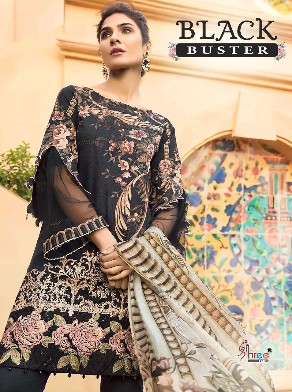 BLACK BUSTER BY SHREE FABS 1349 TO 1354 SERIES DESIGNER COTTON DRESSES