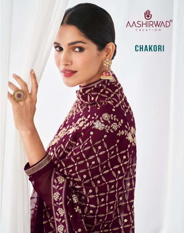 CHAKORI BY AASHIRWAD CREATION 8674 TO 8677 SERIES REAL GEORGETTE DRESSES