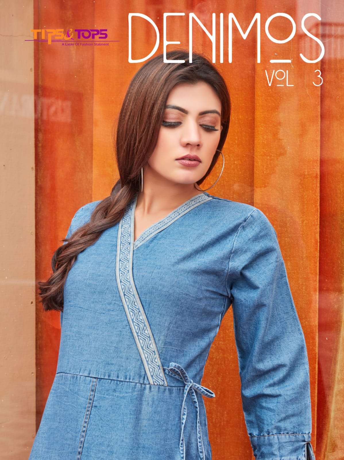 DENIMOS VOL-3 BY TIPS & TOPS 01 TO 06 SERIES DESIGNER COTTON DENIM KURTIS