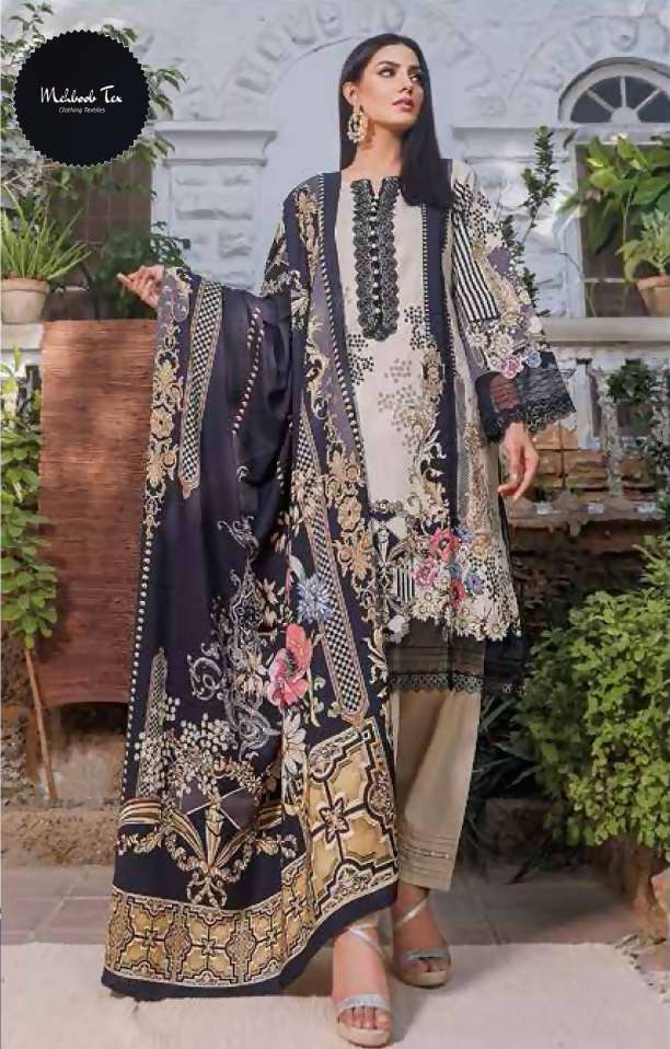 FIRDOUS PREMIUM COLLECTION VOL-1 BY MEHBOOB TEX 7773-A TO 7773-D SERIES COTTON DRESSES