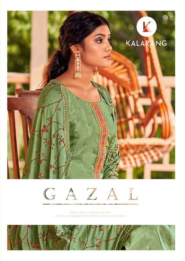 GAZAL BY KALARANG 3411 TO 3416 SERIES EMBROIDERED SILK DRESSES