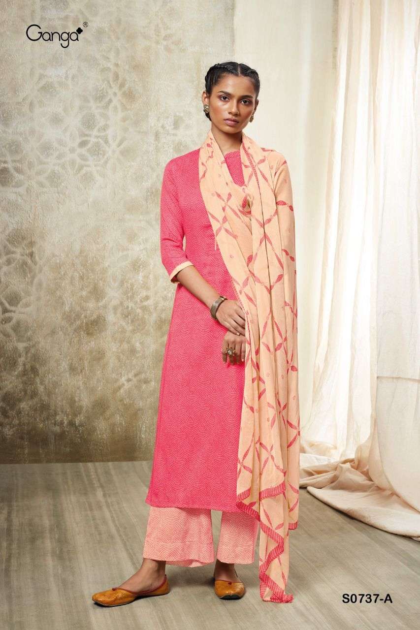 GRIYASHI-737 BY GANGA FASHIONS S0737-A TO S0737-D SERIES DESIGNER COTTON DRESSES