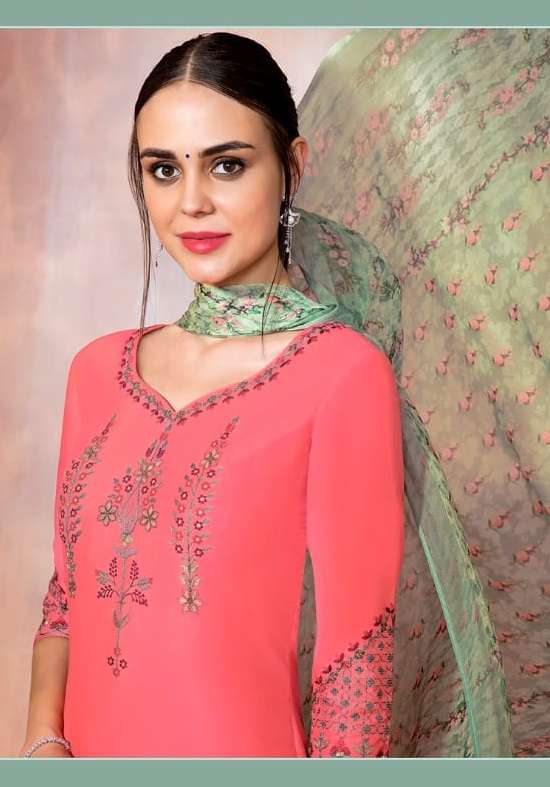 HEER VOL-41 HIT DESIGNS BY KIMORA DESIGNER MUSLIN SILK EMBROIDERED DRESSES