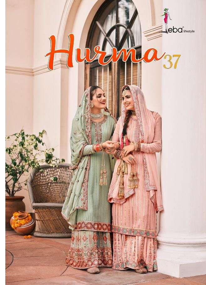 HURMA VOL-37 BY EBA LIFESTYLE 1365 TO 1370 SERIES DESIGNER FAUX GEORGETTE DRESSES