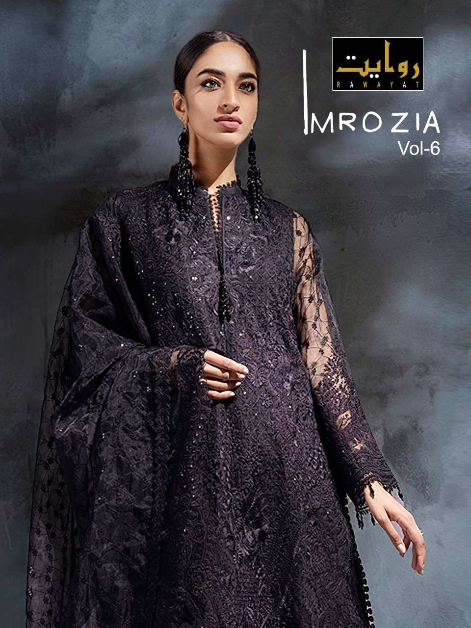 IMROZIA VOL-6 BY RAWAYAT 90000 TO 90002 SERIES FAUX GEORGETTE EMBROIDERED DRESSES