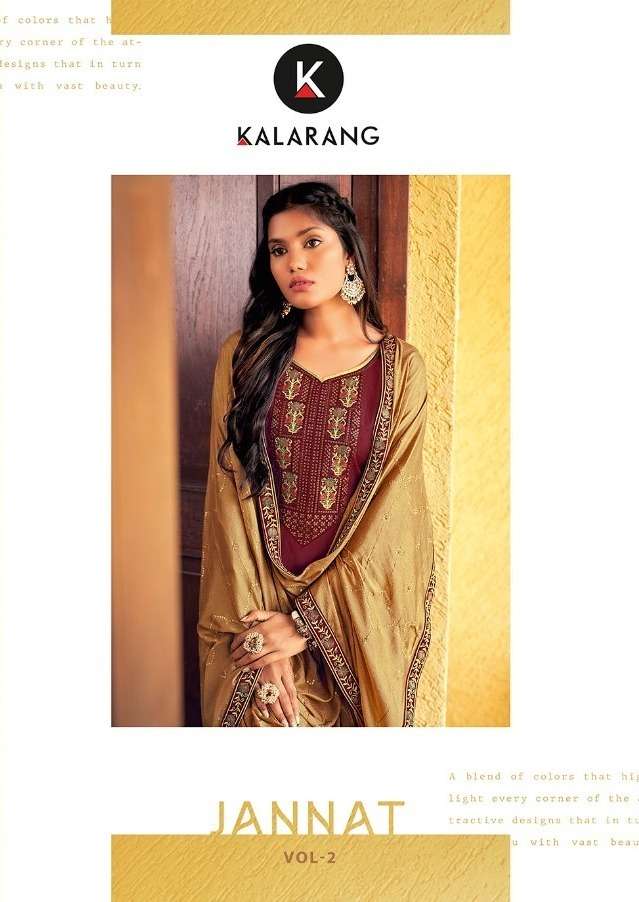 JANNAT VOL-2 BY KALARANG 3541 TO 3544 SERIES EMBROIDERED SILK DRESSES