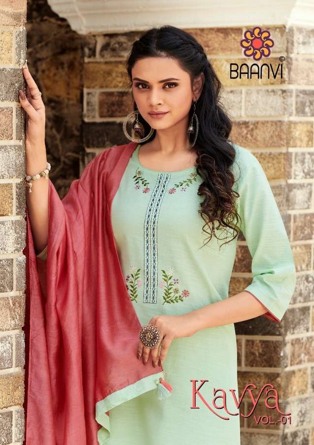 KAVYA VOL-1 BY BAANVI 101 TO 106 SERIES COTTON EMBROIDERED DRESSES