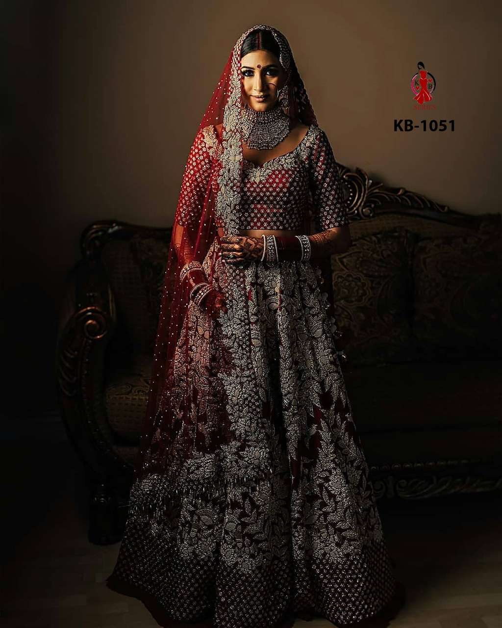 KB-1051 BY SENHORA HEAVY DESIGNER 9000 VELVET BRIDAL LEHENGA