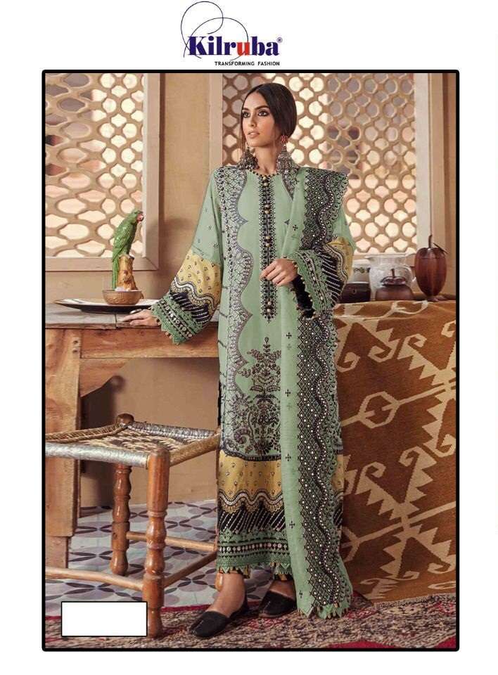 KILRUBA K-138 COLOURS BY KILRUBA CAMBRIC COTTON PAKISTANI DRESSES