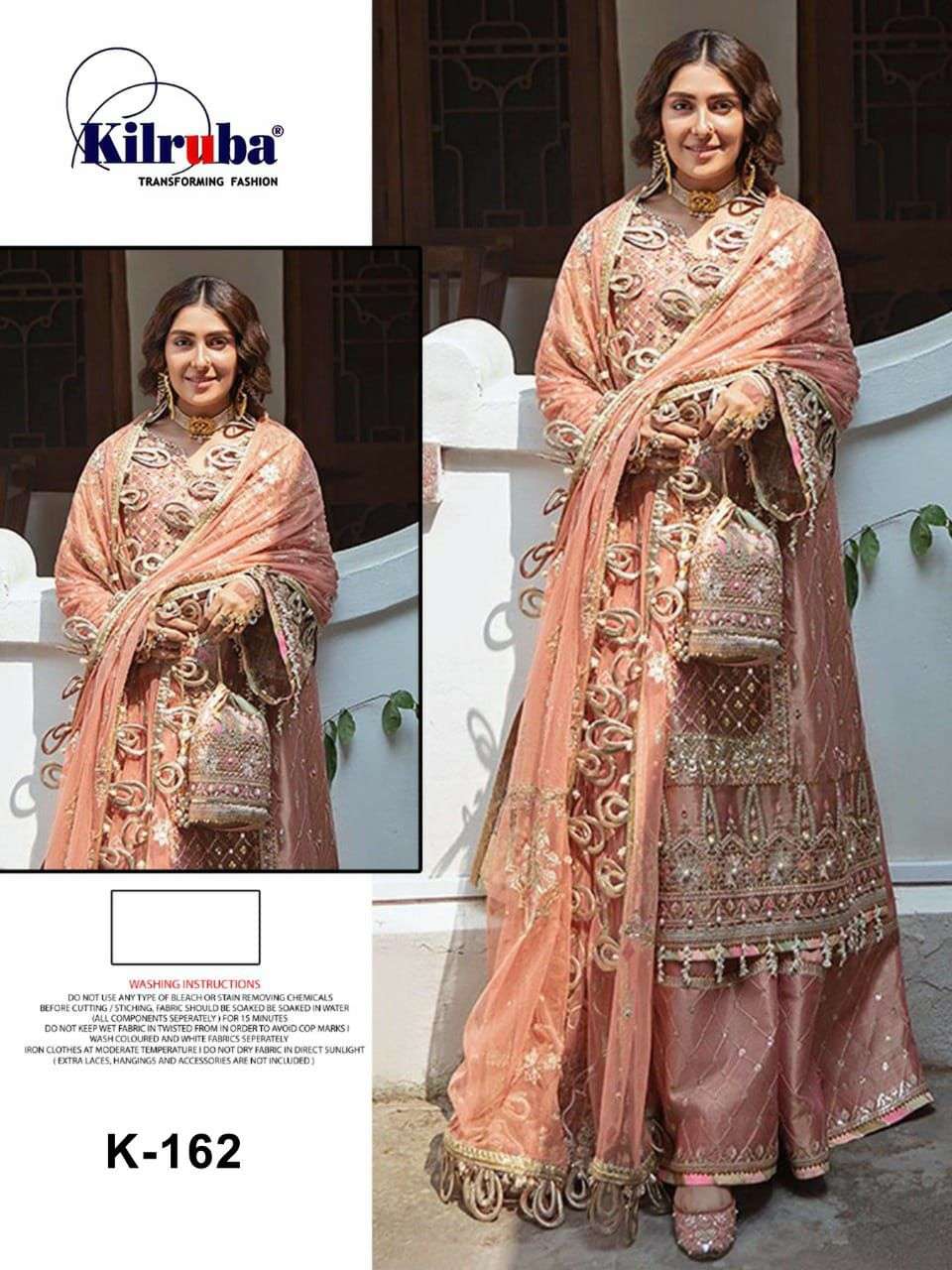 KILRUBA K-162 HIT DESIGN BY KILRUBA DESIGNER ORGANZA PAKISTANI DRESS