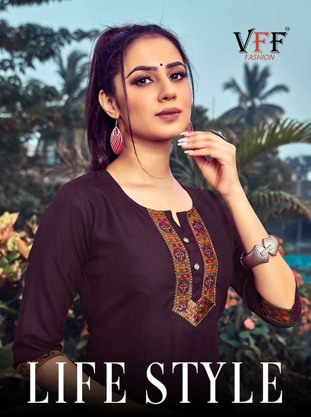 LIFESTYLE BY VFF FASHION 1001 TO 1008 SERIES DESIGNER COTTON KURTIS