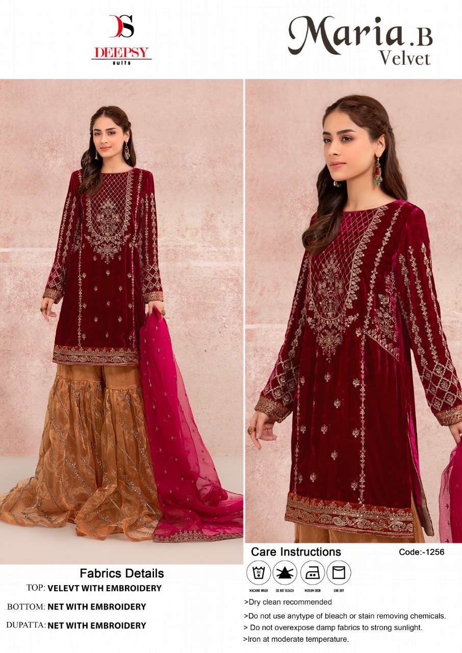 MARIA.B VELVET 1256 HIT DESIGN BY DEEPSY SUITS VELVET PAKISTANI DRESS