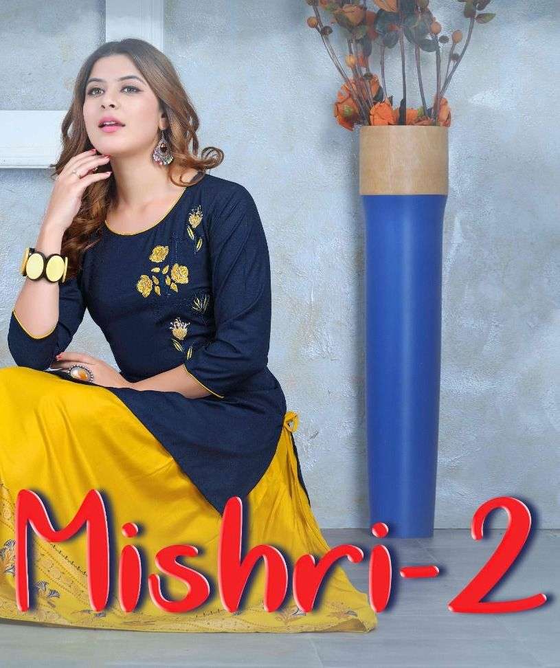 MISHRI VOL-2 BY ASLIWHOLESALE 001 TO 008 SERIES DESIGNER RAYON KURTIS