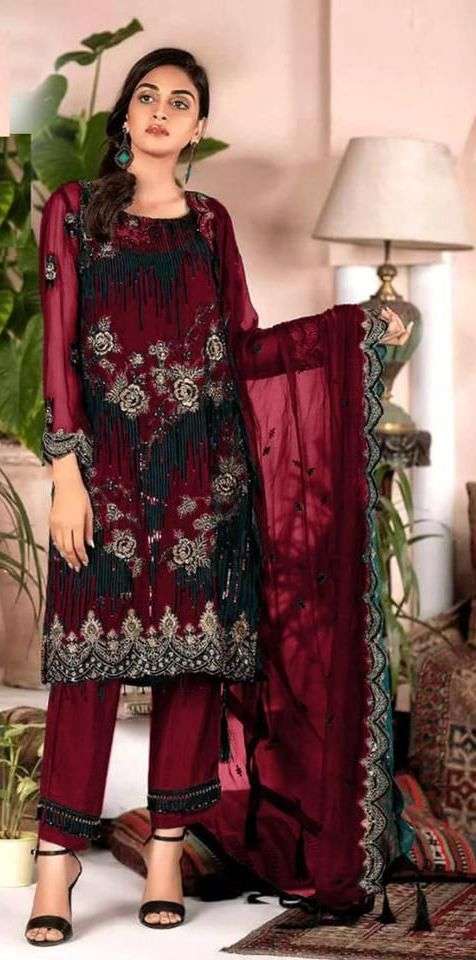 MUBA FAB 1001 SERIES BY ASLIWHOLESALE 1001-A TO 1001-D SERIES FAUX GEORGETTE DRESSES