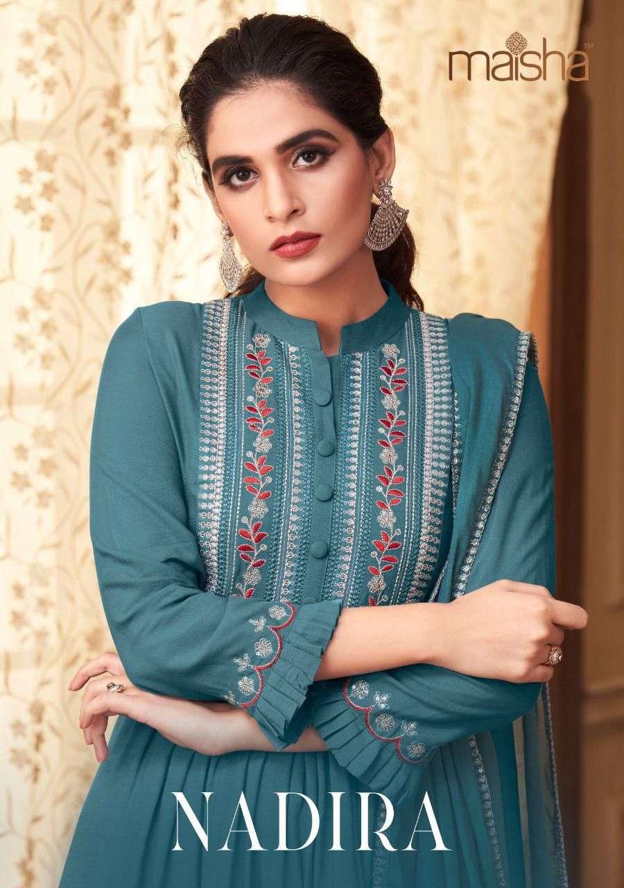 NADIRA BY MAISHA 3205 TO 3209 SERIES PURE VISCOSE RAYON EMBROIDERED DRESSES