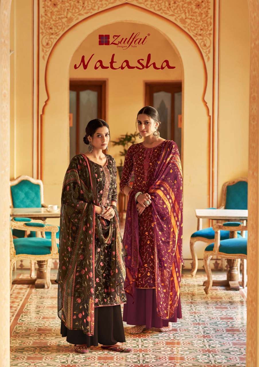 NATASHA BY ZULFAT 371-001 TO 371-010 SERIES DESIGNER COTTON DRESSES