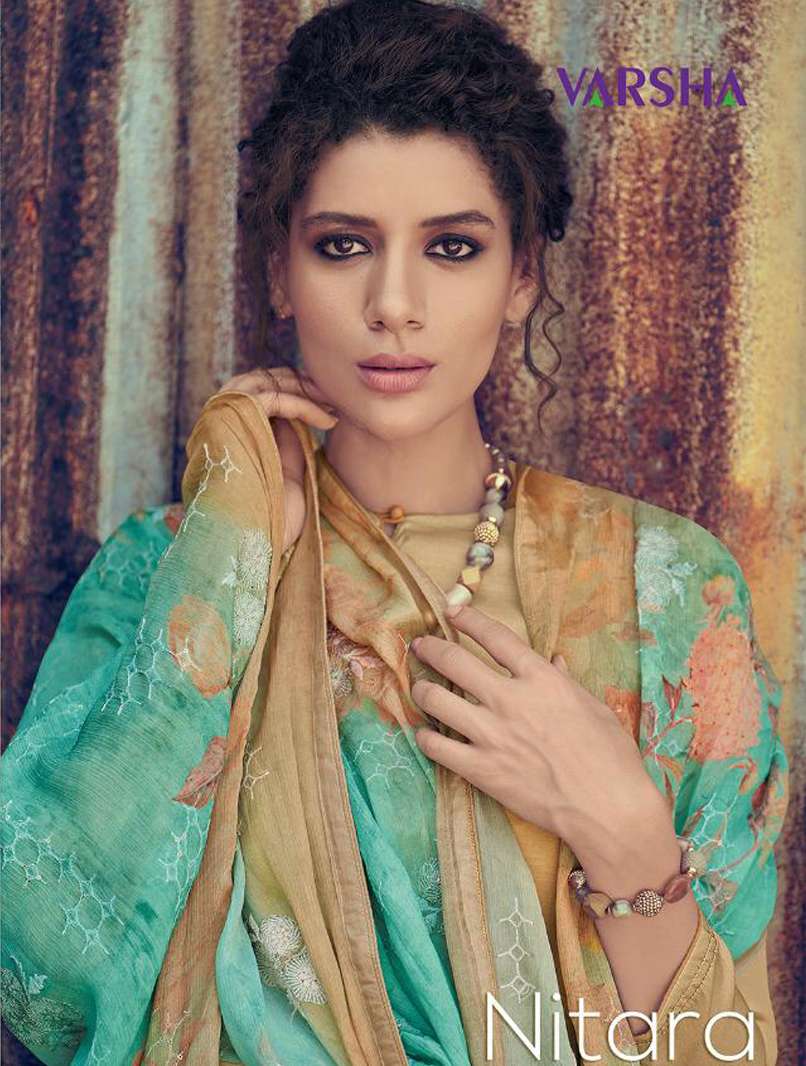 NITARA BY VARSHA NT-21 TO NT-26 SERIES TUSSAR SILK EMBROIDERED DRESSES