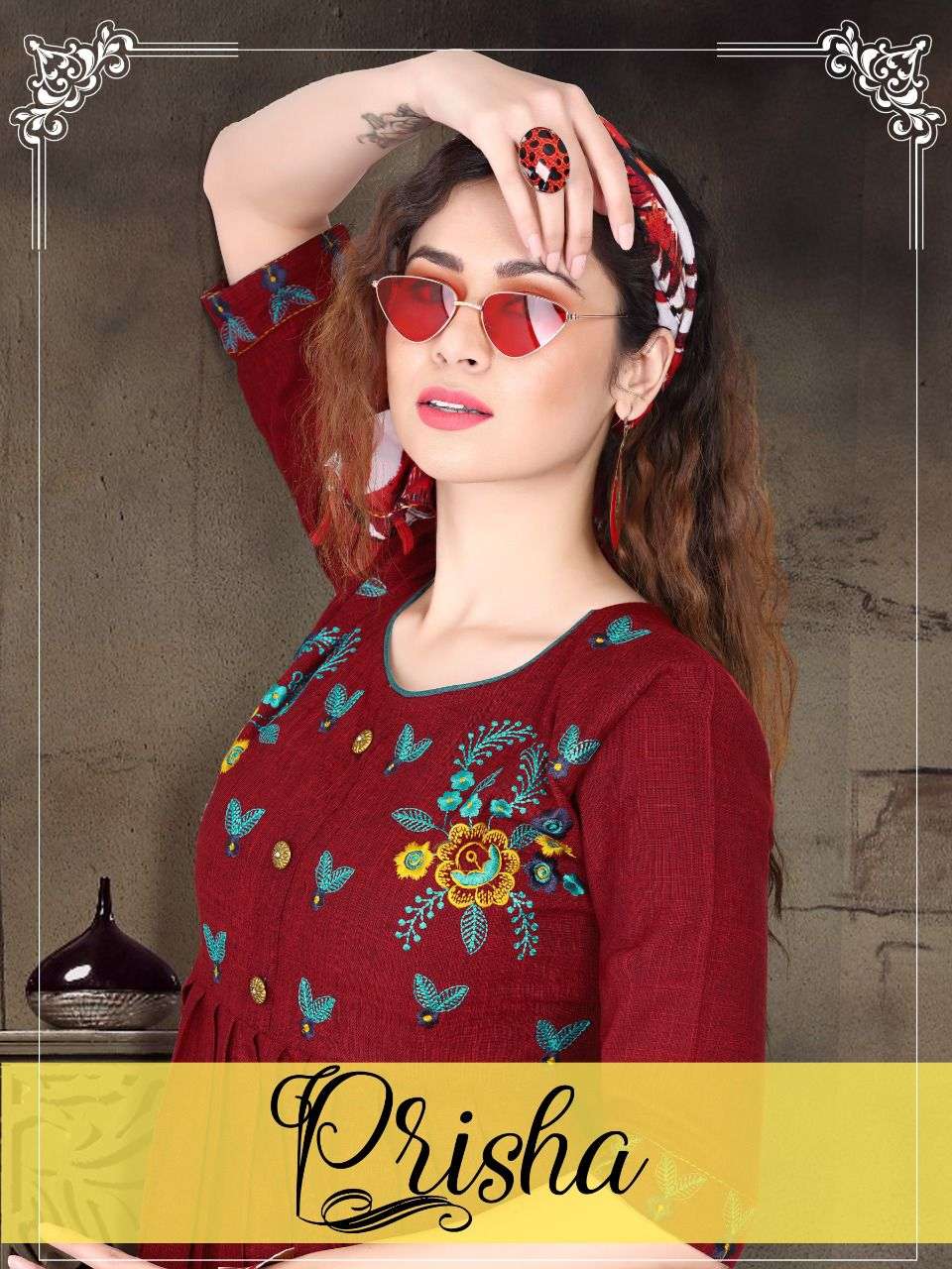 PRISHA BY ASLIWHOLESALE 301 TO 308 SERIES DESIGNER RAYON KURTIS