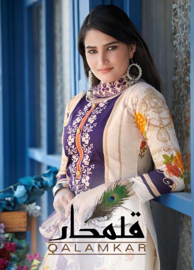 QALAMKAR THE ORIGINAL LAWN BY ASLIWHOLESALE 3001 TO 3010 SERIES COTTON DRESSES