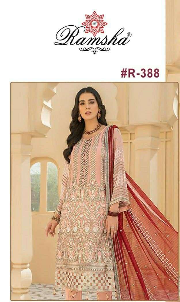 RAMSHA R-388 HIT DESIGN BY RAMSHA FAUX GEORGETTE PAKISTANI DRESS