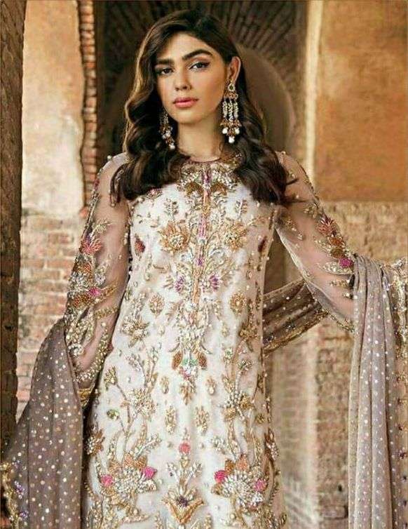 RAMSHA R-406 HIT DESIGN BY RAMSHA GEORGETTE EMBROIDERED DRESSES