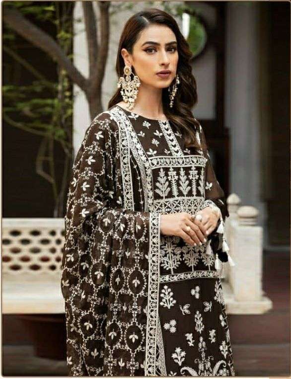 RAMSHA R-435 HIT DESIGN BY RAMSHA GEORGETTE EMBROIDERED DRESS