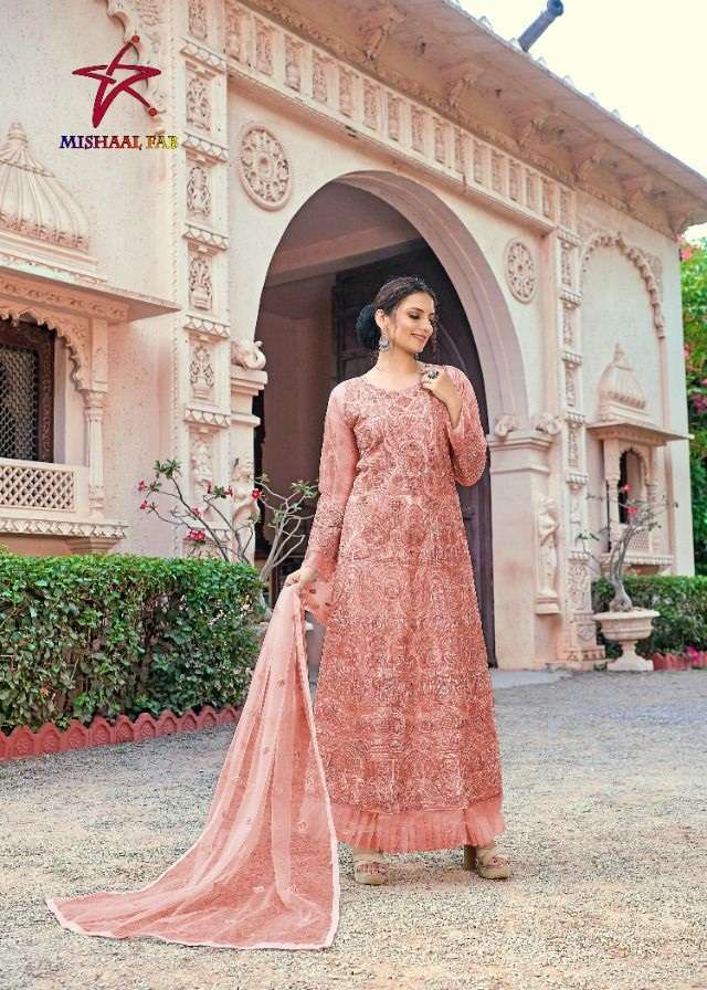 RANG SAGA VOL-1 BY MISHAAL FAB 1001 TO 1004 SERIES NET DRESSES