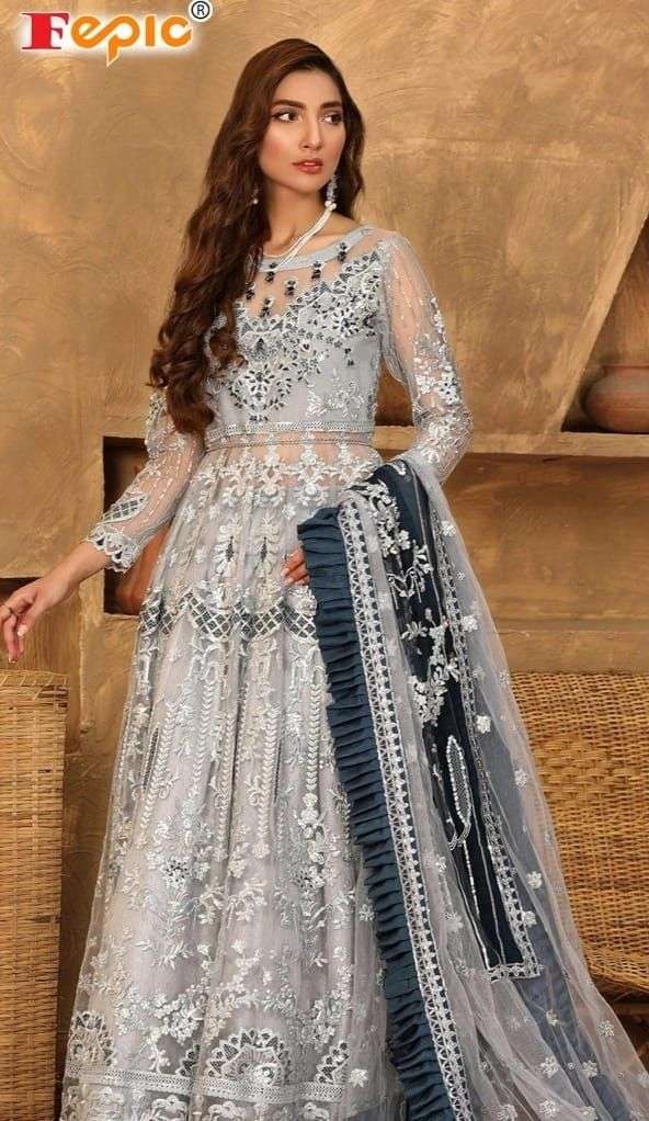 ROSEMEEN C-1132 HIT DEISGN BY FEPIC DESIGNER NET PAKISTANI DRESS