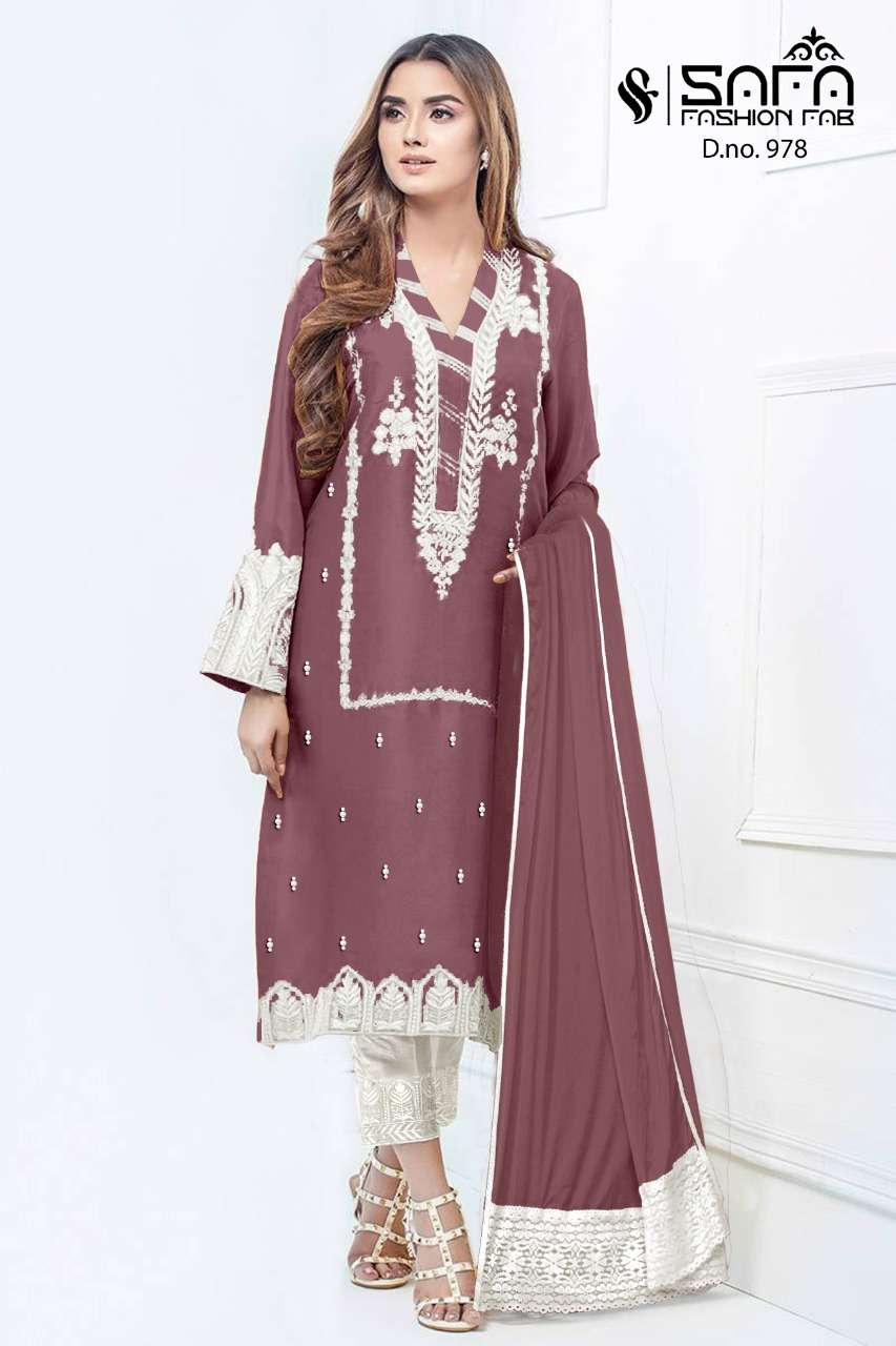 SAFA 978 COLOURS BY SAFA FASHION HUB DESIGNER PURE GEORGETTE DRESSES