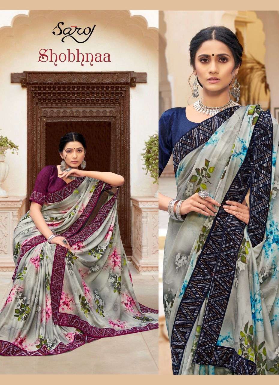 SHOBHNAA BY SAROJ 240001 TO 240004 SERIES DESIGNER LYCRA SAREES