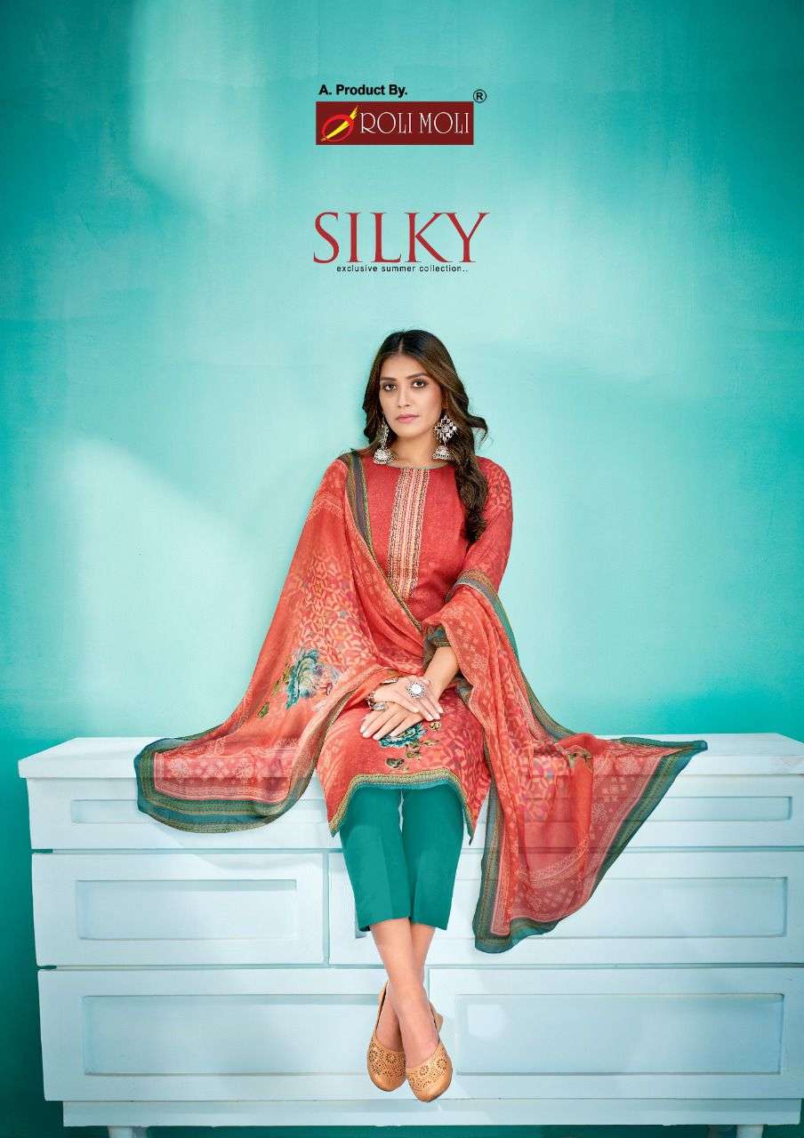 SILKY BY ROLI MOLI 1001 TO 1008 SERIES DESIGNER CAMBRIC DRESSES