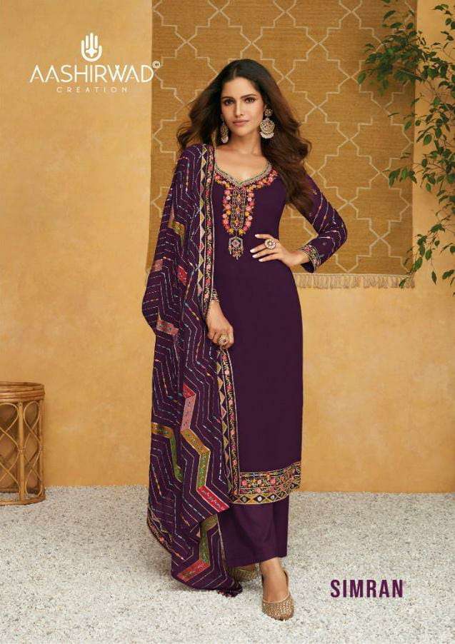 SIMRAN BY AASHIRWAD CREATION 8575 TO 8580 SERIES REAL GEORGETTE DRESSES