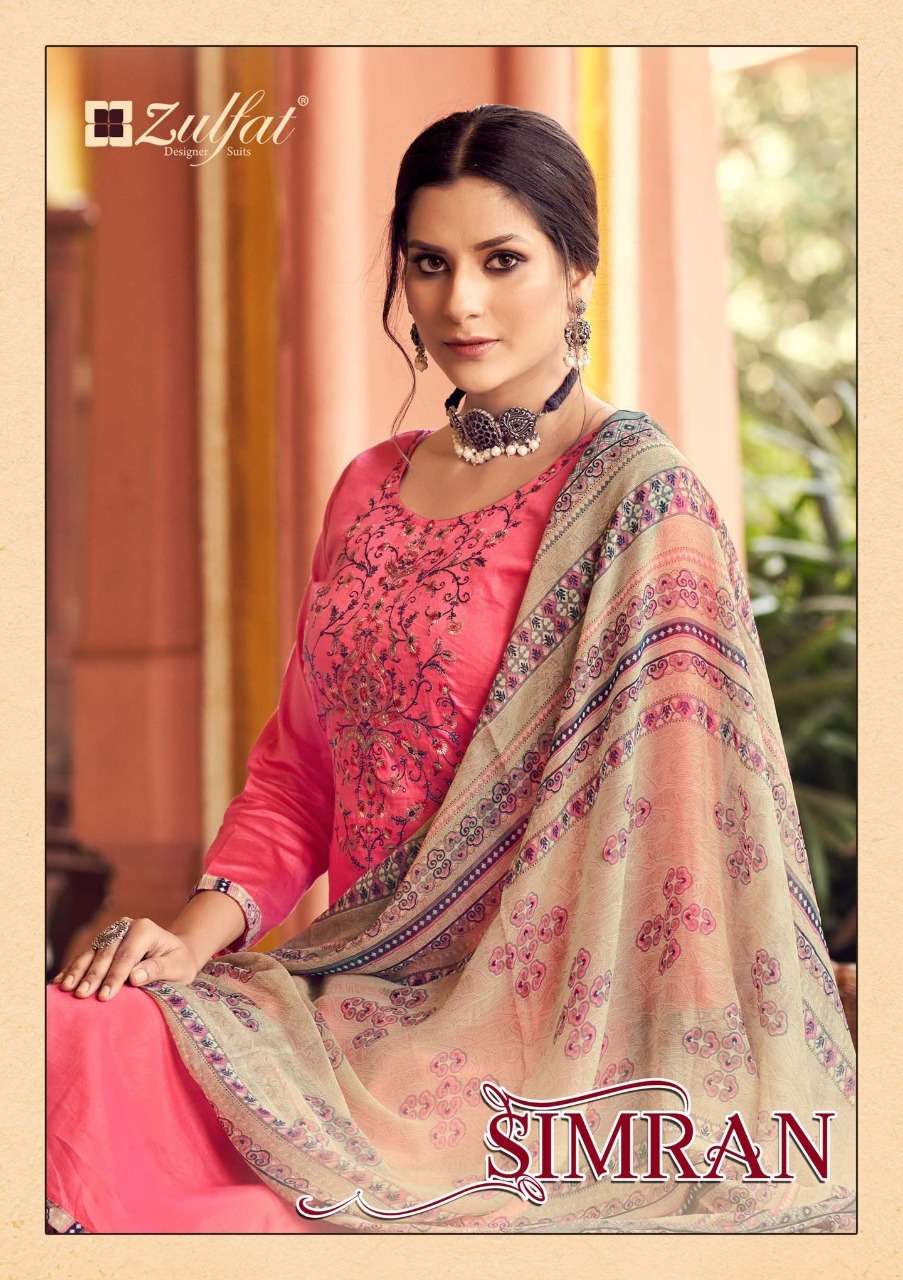 SIMRAN BY ZULFAT 372-001 TO 372-010 SERIES DESIGNER COTTON DRESSES