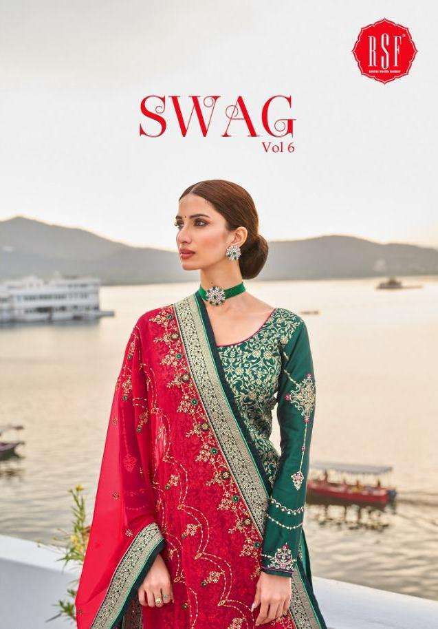 SWAG VOL-6 BY RSF 18701 TO 180706 SERIES PURE JACQUARD SILK DRESSES