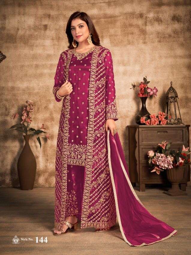 VAANI VOL-14 BY TWISHA 141 TO 144 SERIES EMBROIDERED NET DRESSES