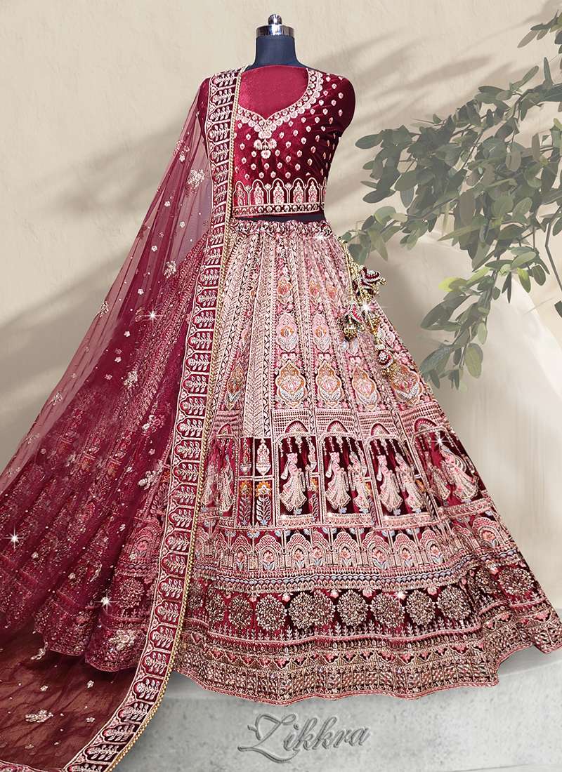 ZIKKRA VOL-21 BY ZIKKRA 21001 TO 21003 SERIES HEAVY VELVET LEHENGAS