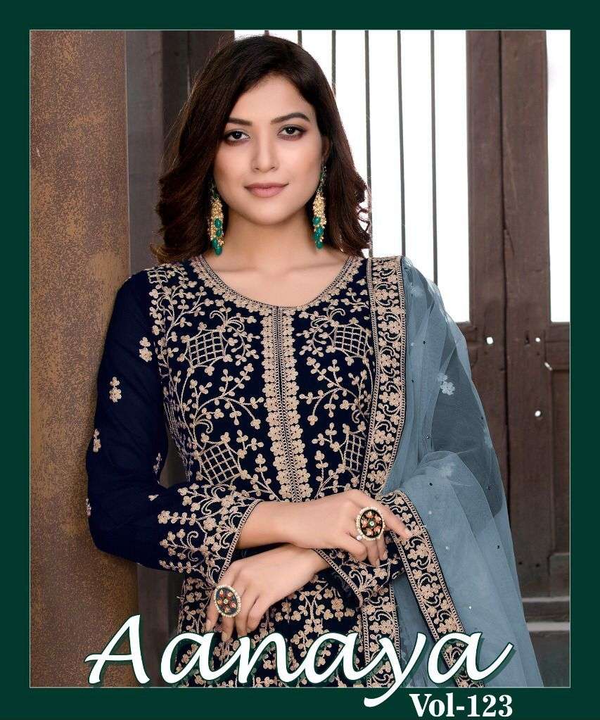 AANAYA VOL-123 BY TWISHA 2301 TO 2304 SERIES DESIGNER FAUX GEORGETTE DRESSES