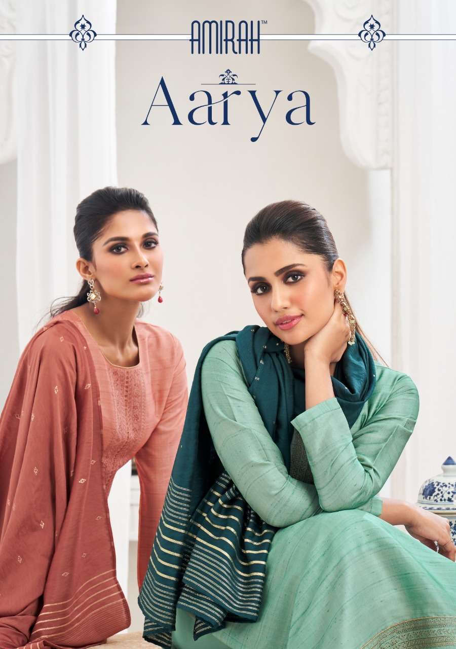 AARYA BY AMIRAH 15031 TO 15036 SERIES DESIGNER TUSSER SILK DRESSES