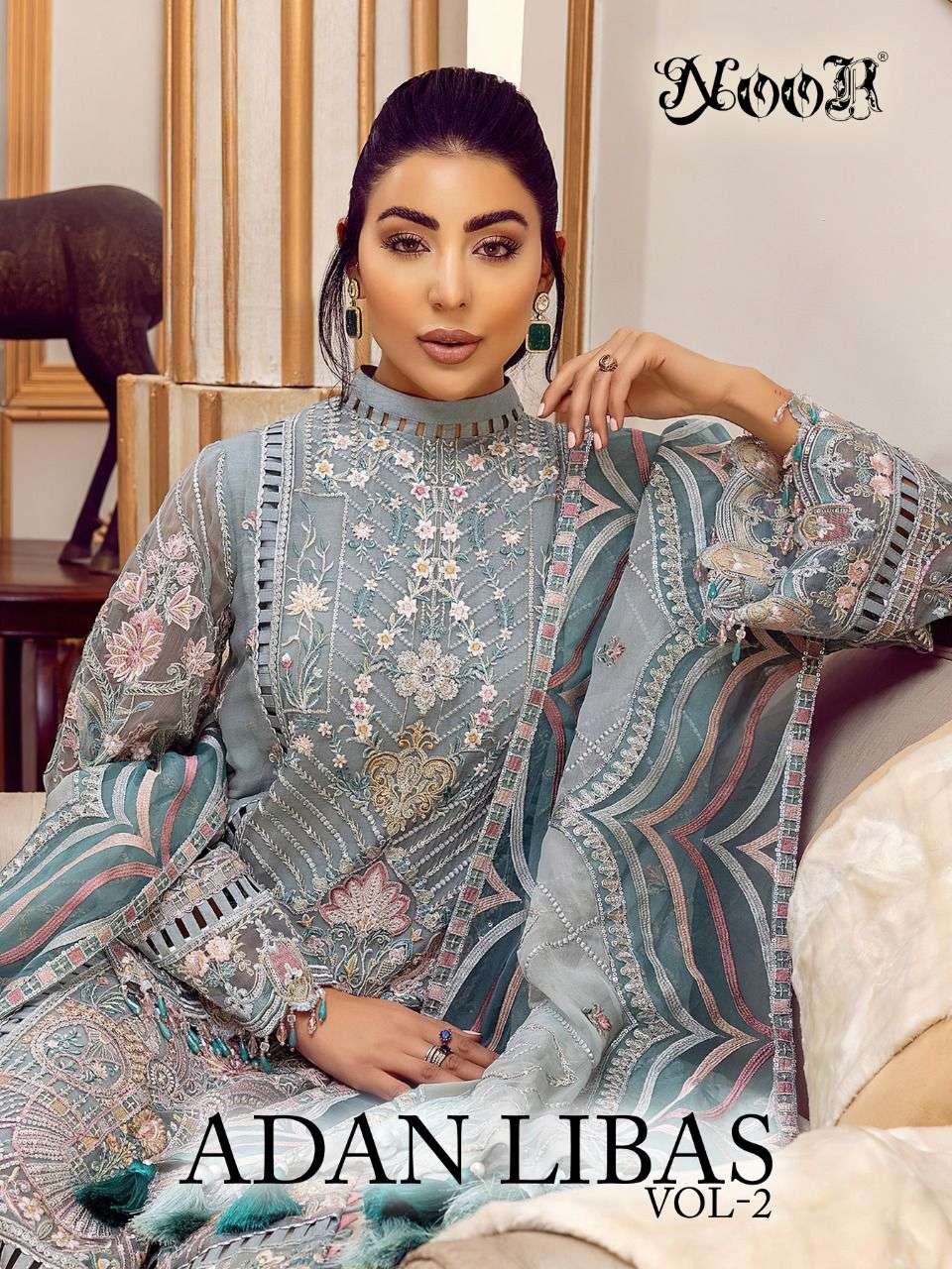 ADAN LIBAS VOL-2 BY NOOR 1800 TO 1802 SERIES DESIGNER PAKISTANI GEORGETTE DRESSES