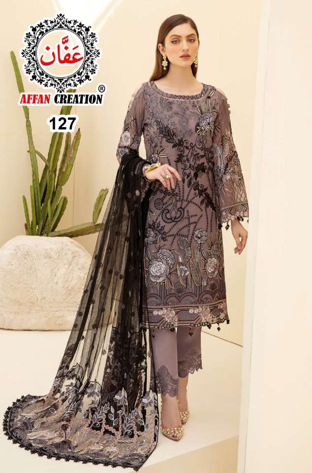 AFFAN 127 HIT DESIGN BY AFFAN CREATION DESIGNER FAUX GEORGETTE DRESS